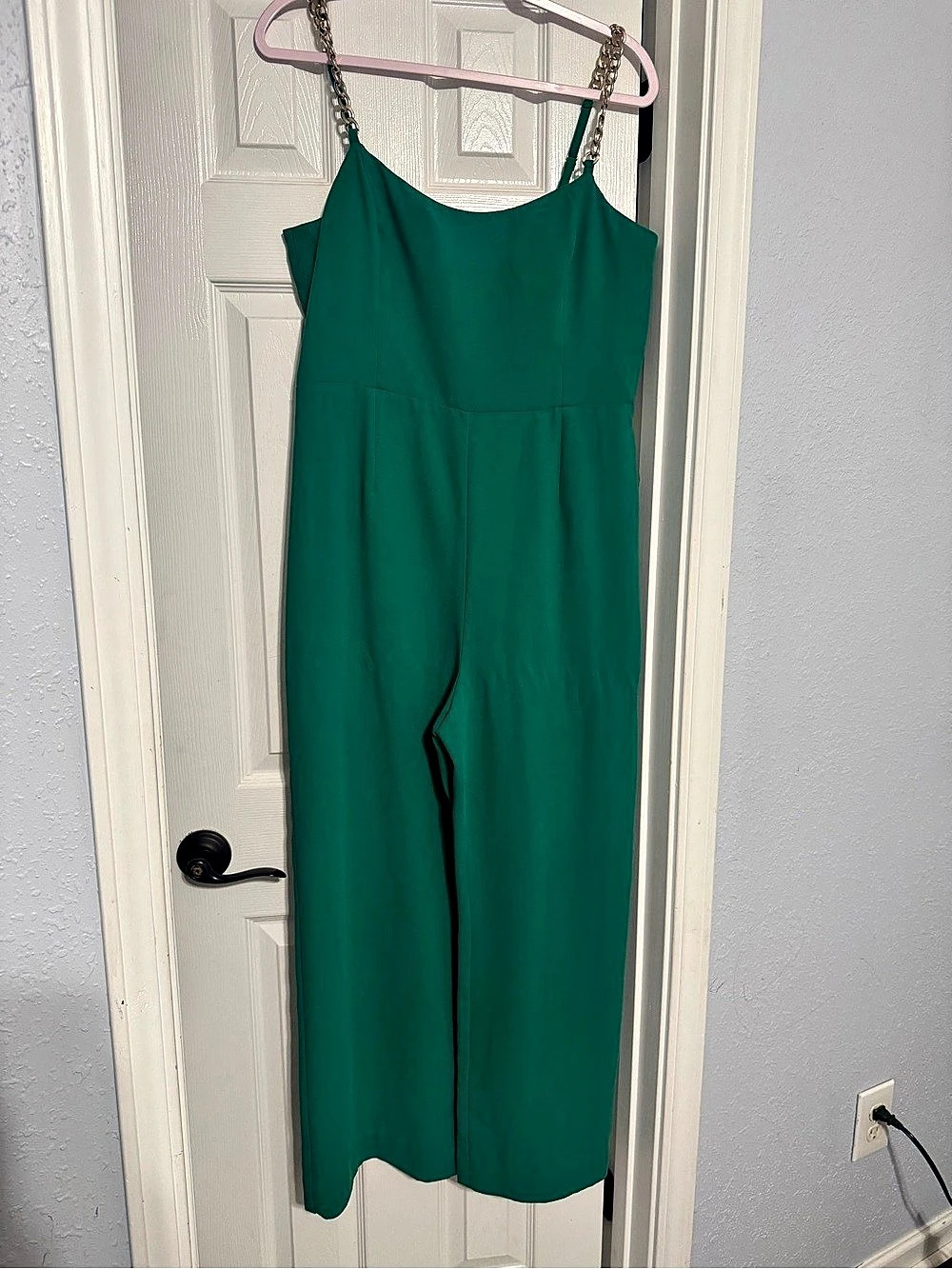 Lilly Pulitzer Zemira Sleeveless Jumpsuit Green Chain Strap Jumpsuit Size 14